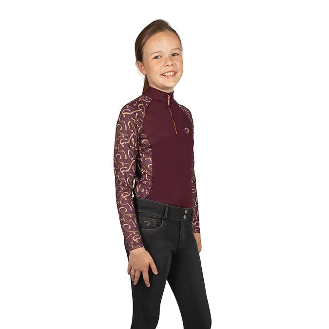 Hy Equestrian Elevate Heritage Mizs Base Layer [Berry] [7-8 Years]