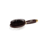 Benji & Flo Gel Handle Double Sided Grooming Brush [Brown/Gold] [One Size]
