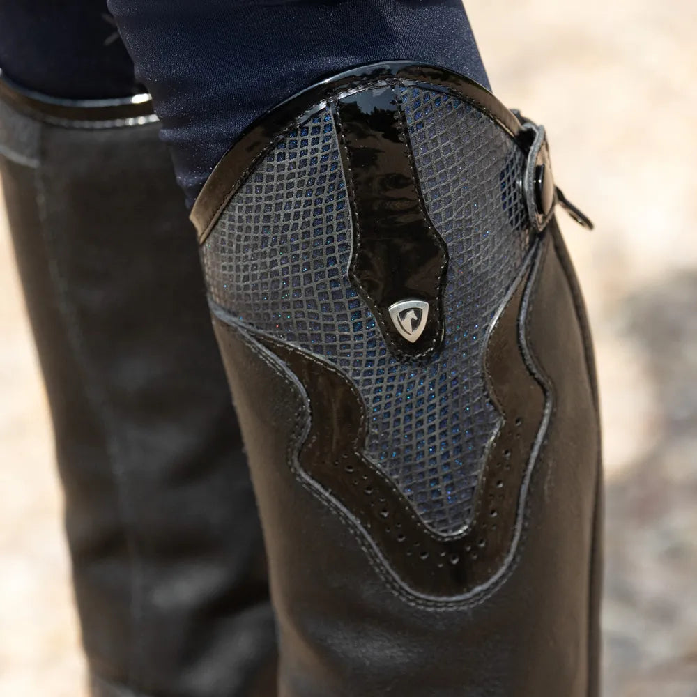 Hy Equestrian Children's Bolono Riding Boots [Black/Blue] [UK 10]
