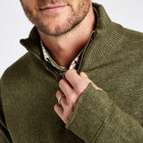 Dubarry Mens Feeney Zip Neck Sweater #Colour_dusky-green