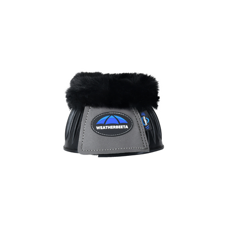 Weatherbeeta Tough-Tec Prime Fleece Trim Rubber Bell Boots #colour_black-grey