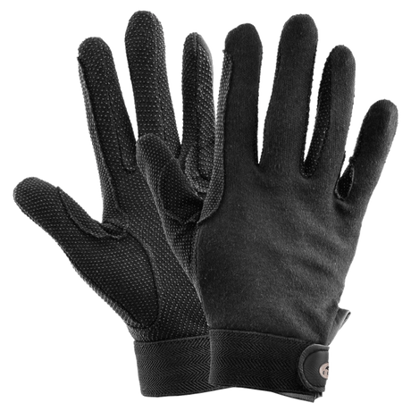 E.L.T Picot Adult Knit-Cotton Gloves #colour_black