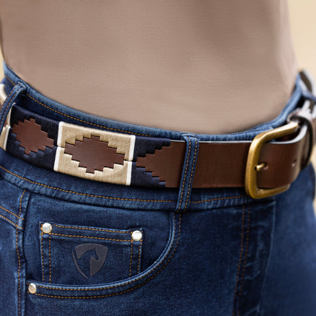 Hy Equestrian Elevate Polo Belt #colour_navy-fossil