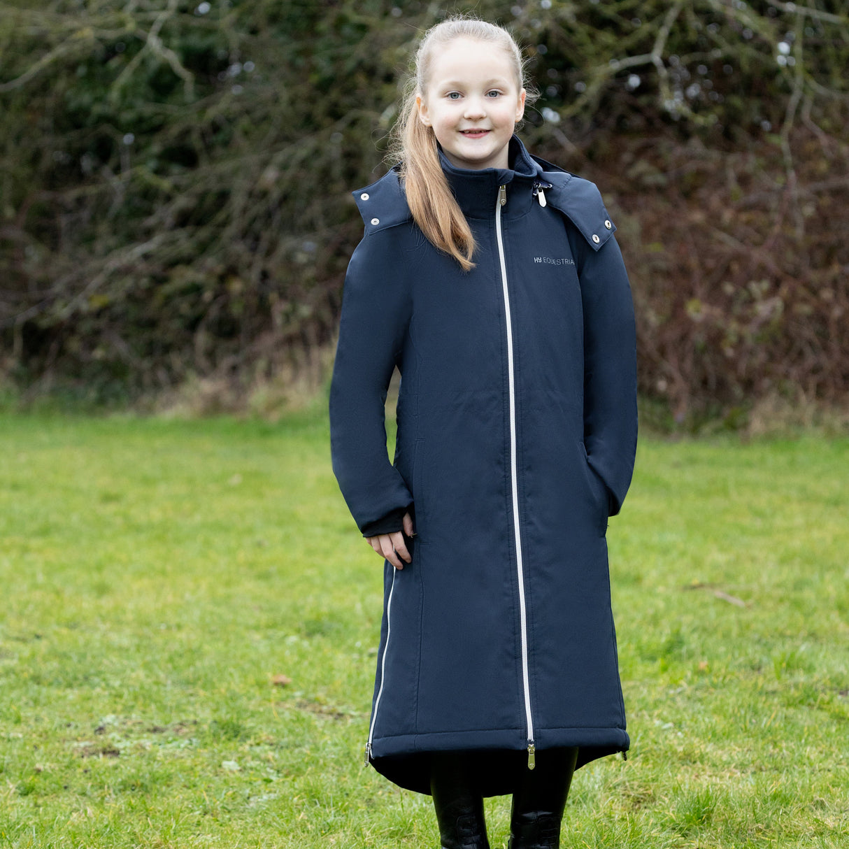 Hy Equestrian Elevate Mizs Guard Waterproof Coat #colour_navy