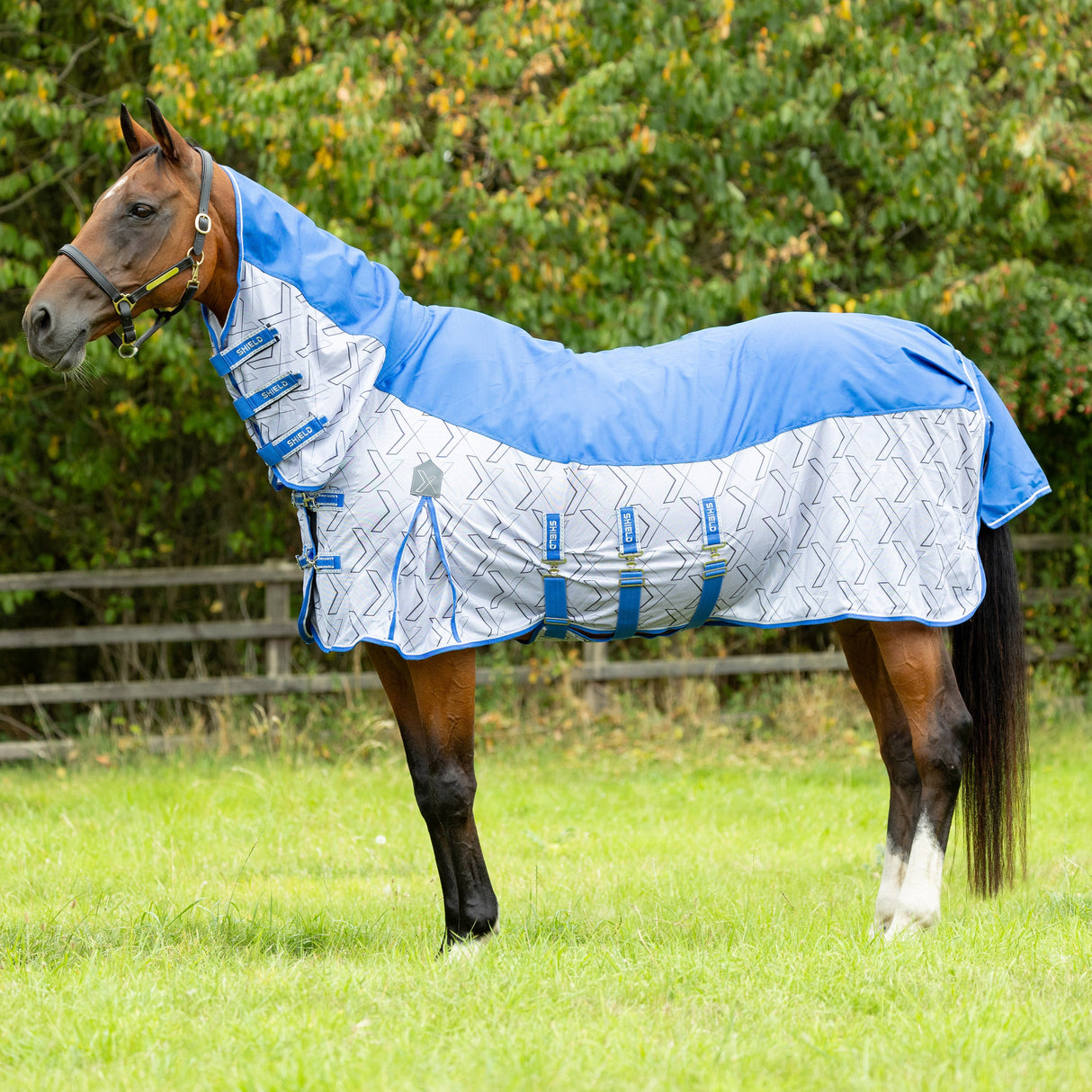 StormX DefenceX Shield Quagga System Fly Rug [Blue/White] [4'6]