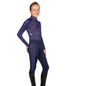 Hy Equestrian Elevate Mizs Out of this World Riding Tights [Navy/Magenta] [7-8 Years]