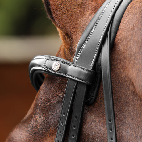 Shires Velociti LUSSO Opus 180M Dressage Cavesson Bridle #colour_black
