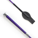 KM Elite Silver Braided Junior Whip #colour_purple