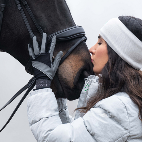 HKM Riding Gloves -Livigno- #colour_black-grey