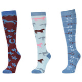 Dublin 3 Pack Socks Adults #colour_mulberry-flowers
