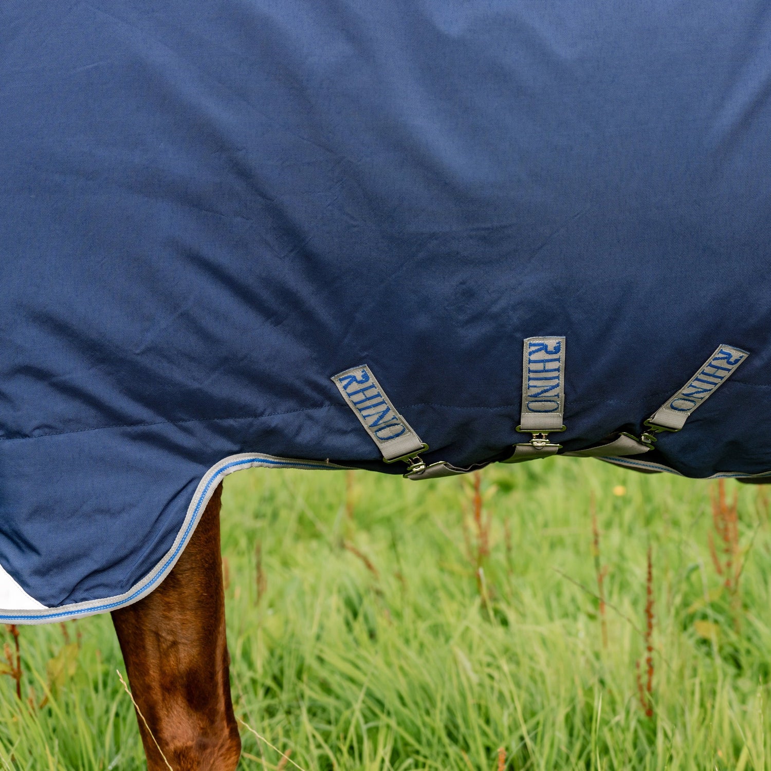 Horseware Ireland Rhino Plus Turnout Lite 100g #colour_navy-titanium-grey-classic-blue