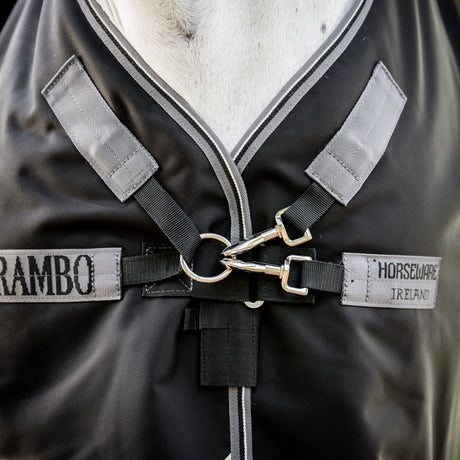 Horseware Ireland Rambo 1680D 100g Turnout Rug #colour_black-thunderstorm-grey-silver