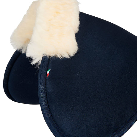 Acavallo Pad MF-S JCCS-S CW-CS Suede Cut-Out Sheepskin Flat #colour_blue-natural