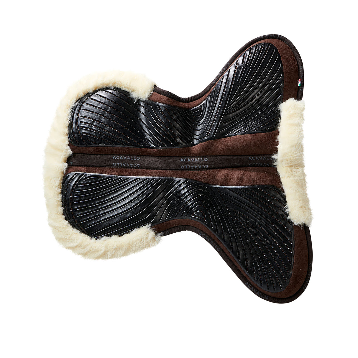 Acavallo Pad Mf-S Jccs-S Cw-Cs Suede Cut-Out Faux Sheepskin Gel Grip Flat #colour_brown-natural