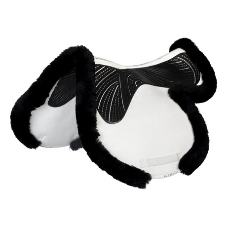 Acavallo Saddle Pad JS-S CW-CS Cut-Out Numnah Twin Sided Gel Grip #colour_white-black
