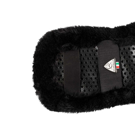 Acavallo Shaped Girth Sleeve Classic Gel Faux Sheepskin #colour_black