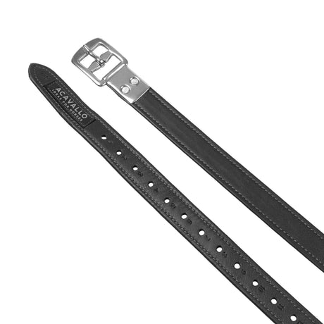 Calfskin stirrup leathers encased buckle