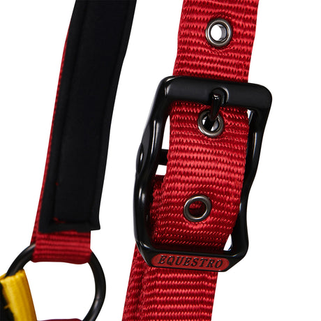 Equestro Nylon Halter With Snap Hook #colour_black