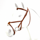 Equipe Emporio Figure 8 Padded Bridle with Silver Fittings - No Reins #colour_red-brown