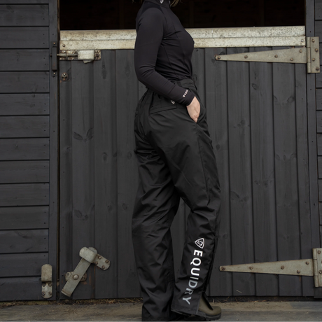 EQUIDRY Women's Lined Waterproof Trousers #colour_black