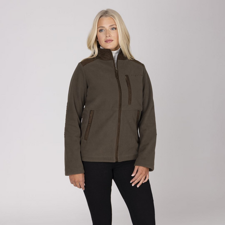 Shires Aubrion Heritage Unisex Full Zip Fleece #colour_dark-olive