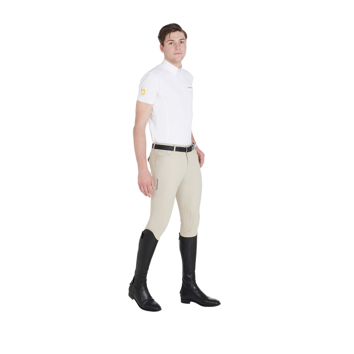 Equestro Men's Slim Fit Grip Breeches With Logo