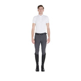 Equestro Men's Slim Fit Grip Breeches With Logo