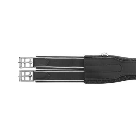 Equestro Jumping Girth Shaped Leather #colour_black