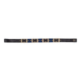 Equestro Leather Browband With Geometric Pattern #colour_black