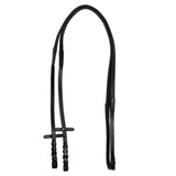 Equestro Leather And Rubber Reins Violet Fitting