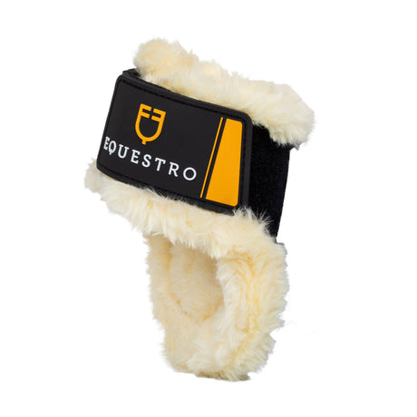 Equestro Spider Man Fetlock Boots With Synthetic Sheepskin #colour_black