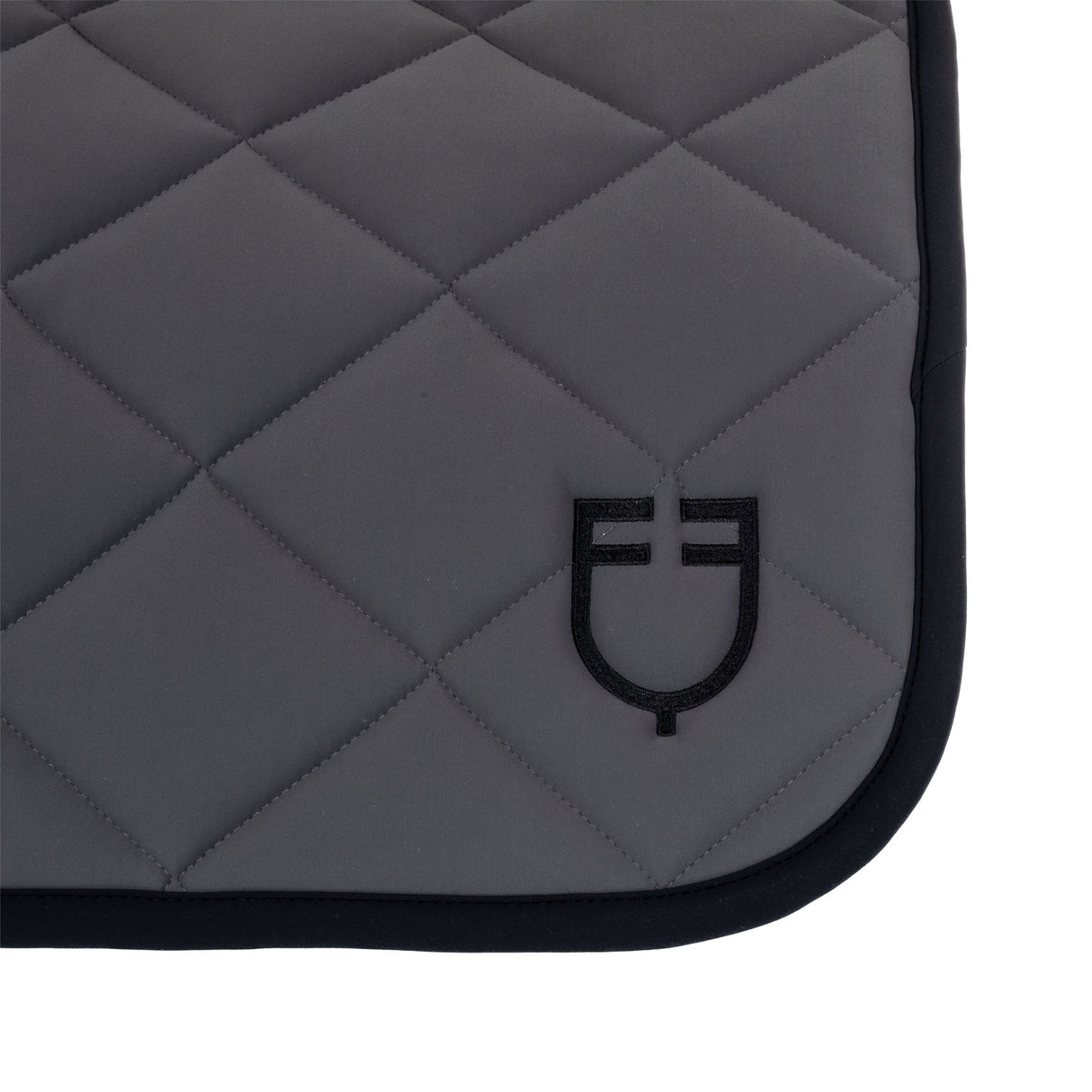 Equestro Jumping Saddle Pad With Embroidered Logo Black Line Edition
