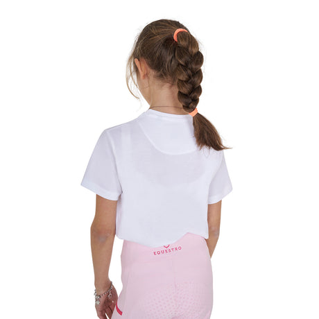 Equestro Girls' Ready To The Party Cotton T-Shirt With Rhinestones #colour_white