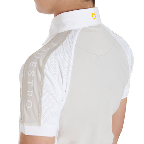 Equestro Boys' Slim Fit Competition Polo Shirt Four-Buttons #colour_grey
