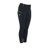 Equestro Girls' Slim Fit Grip Leggings With Logo