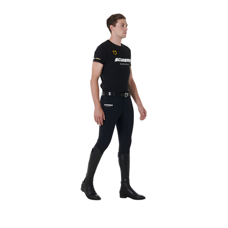 Equestro Scuderia Equestro Men's Stretch Cotton T-Shirt #colour_black