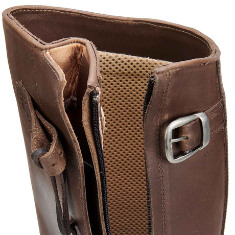 Equestro Unisex Boots With Breathable Inner Lining #colour_brown
