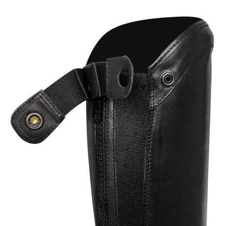 Equestro Unisex Chaps With Back Zip And Elastic Band #colour_black