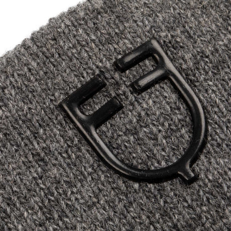 Equestro Unisex Ribbed Wool Earmuff Headband With Logo #colour_grey
