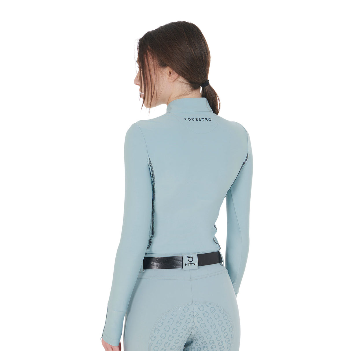 Equestro Women's Long-Sleeved Training Technical Polo Shirt