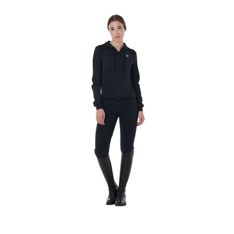 Equestro Women's Cropped Hoodie #colour_black