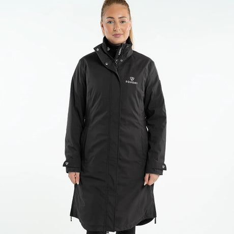 EQUIDRY Women's Bronte Riding Coat with Removable Hood #colour_black