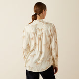 Ariat Women's Cricklade Blouse #colour_watercolor-horse-print