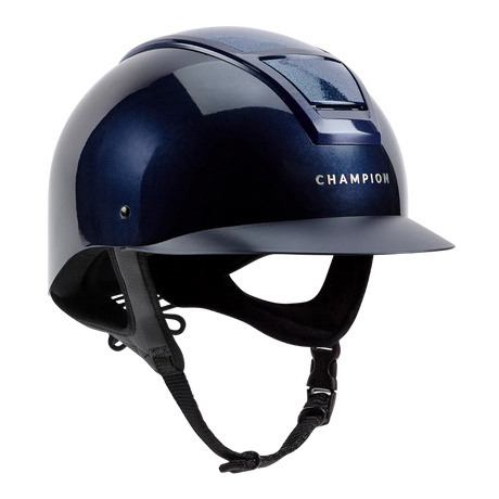 Champion Insight Glitter Oval Standard Peak Riding Hat #colour_metallic-navy-sparkle-navy