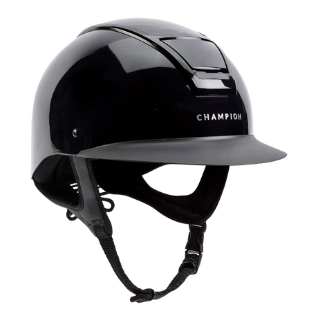 Champion Insight Oval Wide Peak Riding Hat #colour_metallic-black