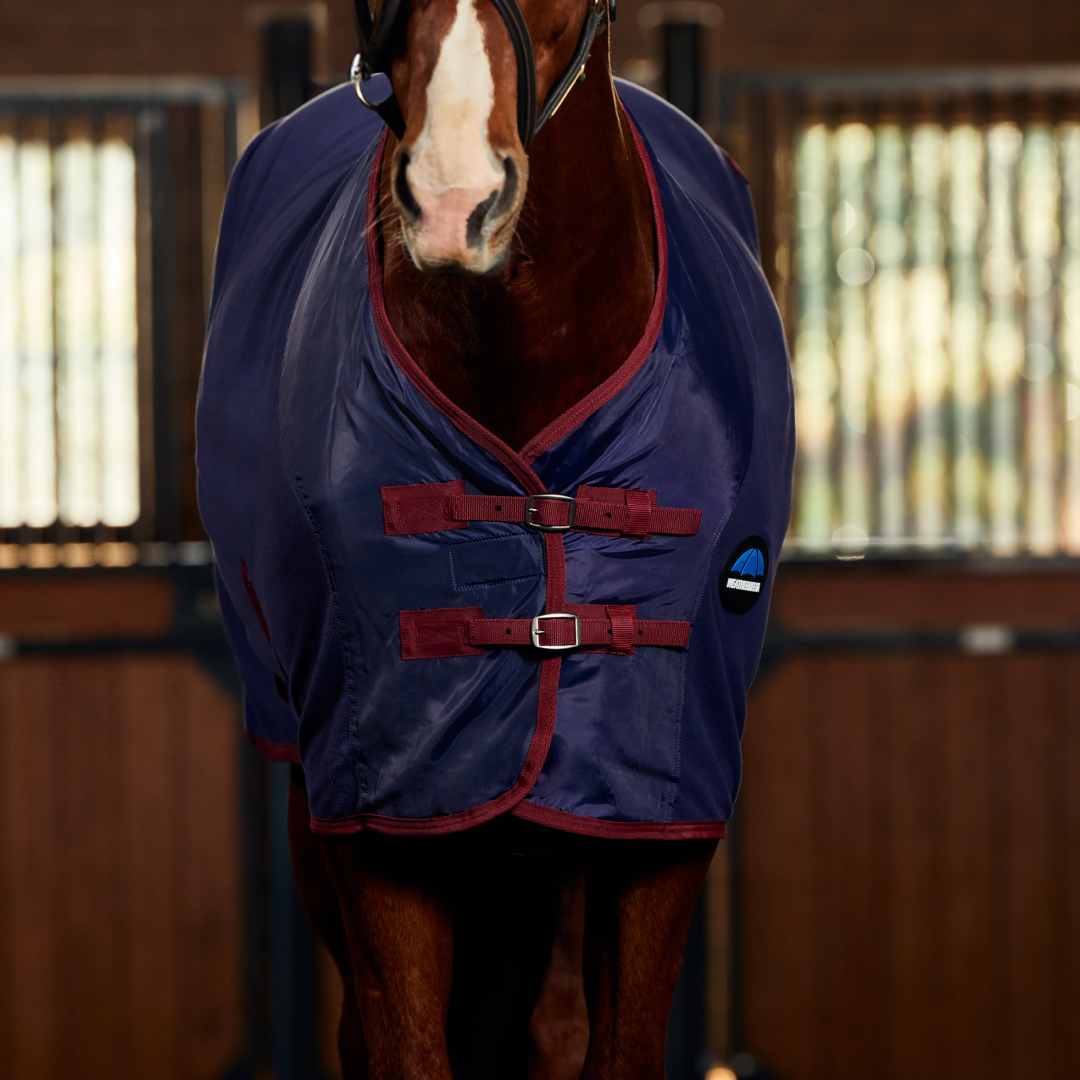 Weatherbeeta Anti-Static Fleece Cooler Standard Neck #colour_navy-burgundy