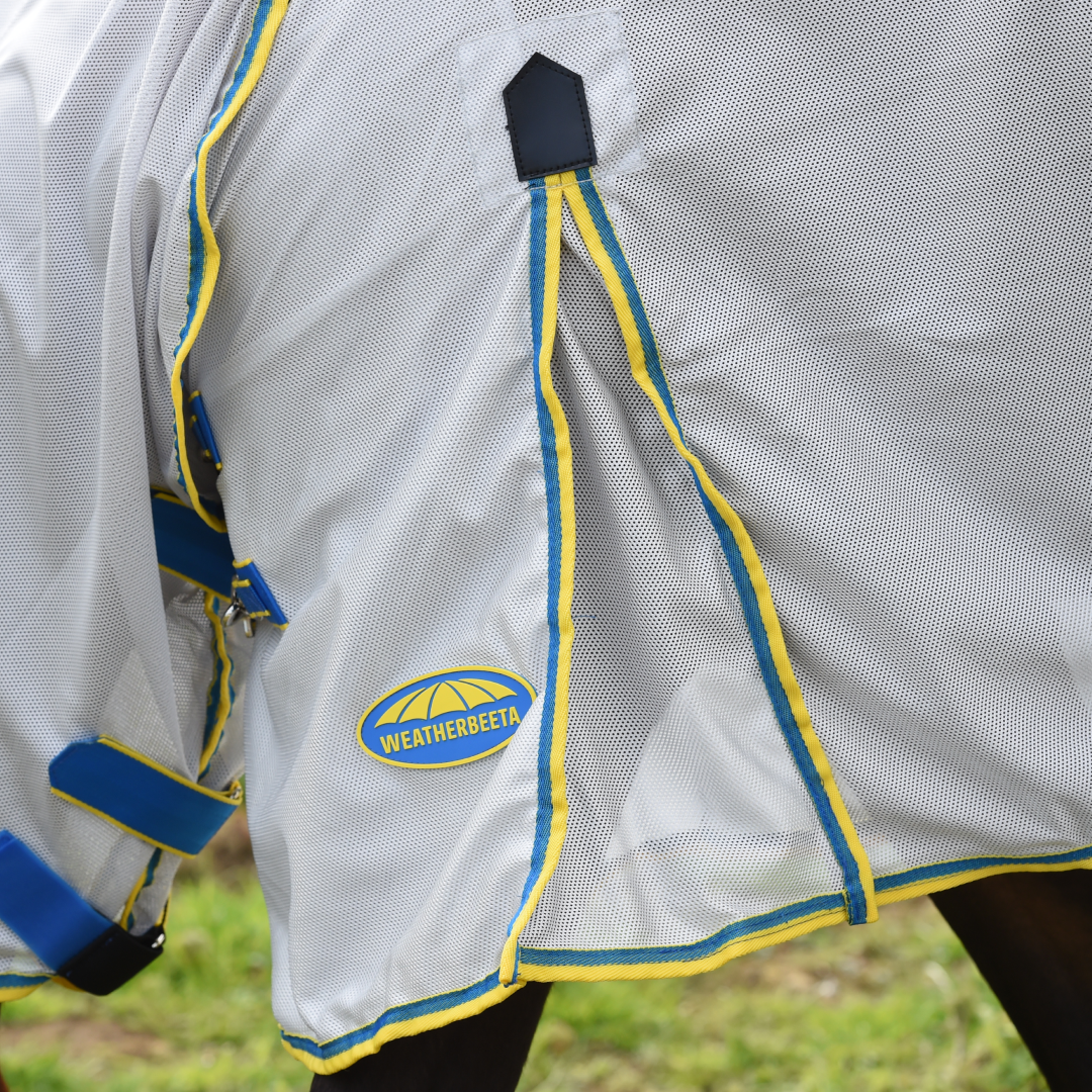 Weatherbeeta Comfitec Zephyr Plus Mesh Combo Neck #colour_silver-blue-lemon