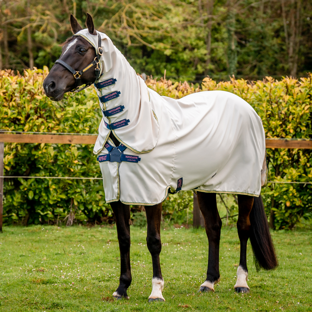 Horseware Ireland Amigo Ripstop Hoody #colour_chalk-navy-rose
