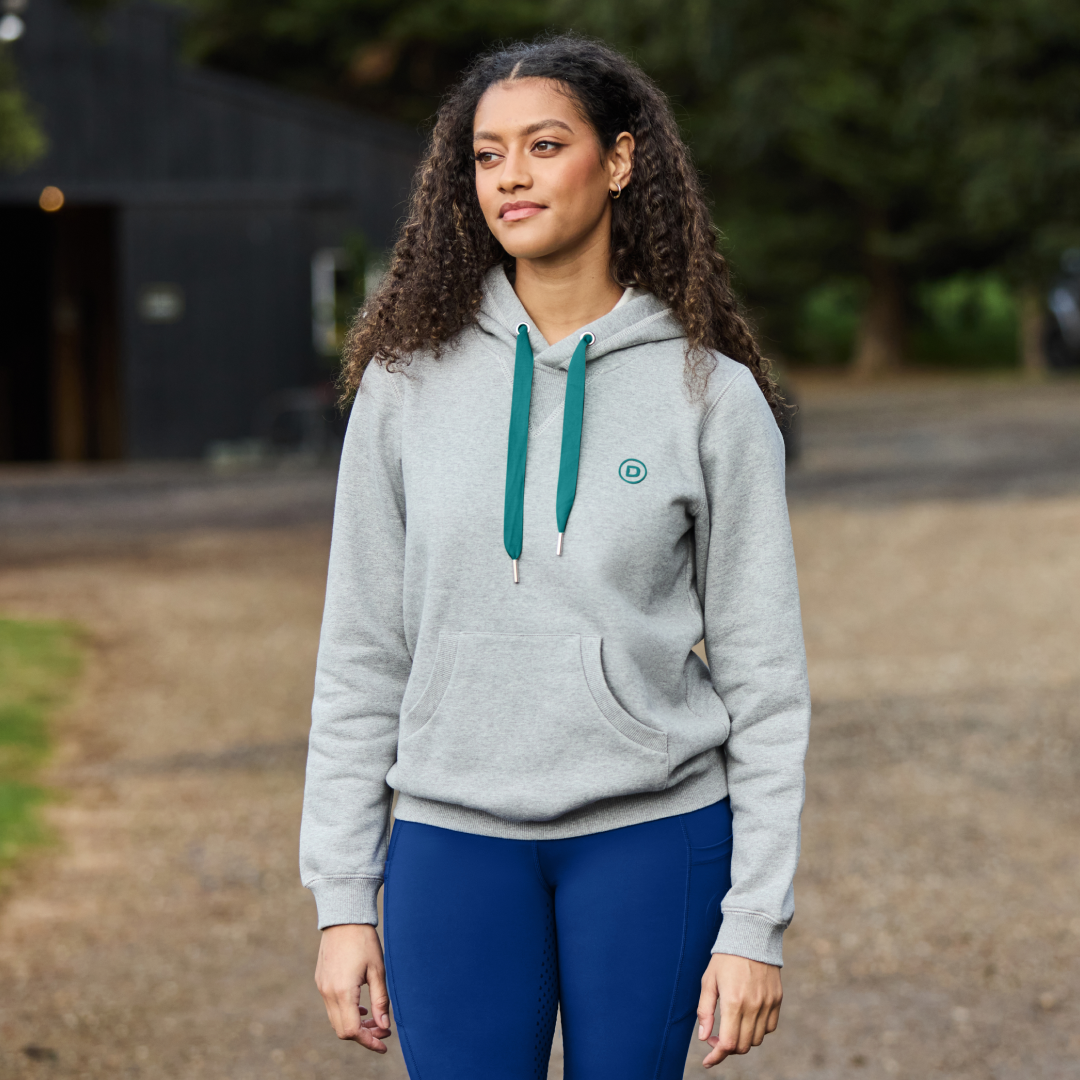 Dublin Ladies Camile Contrast Tie Hoodie #colour_grey-marl