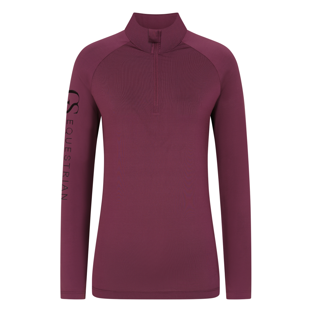 GS Equestrian Children's Momentum Long Sleeve Base Layer #colour_aubergine